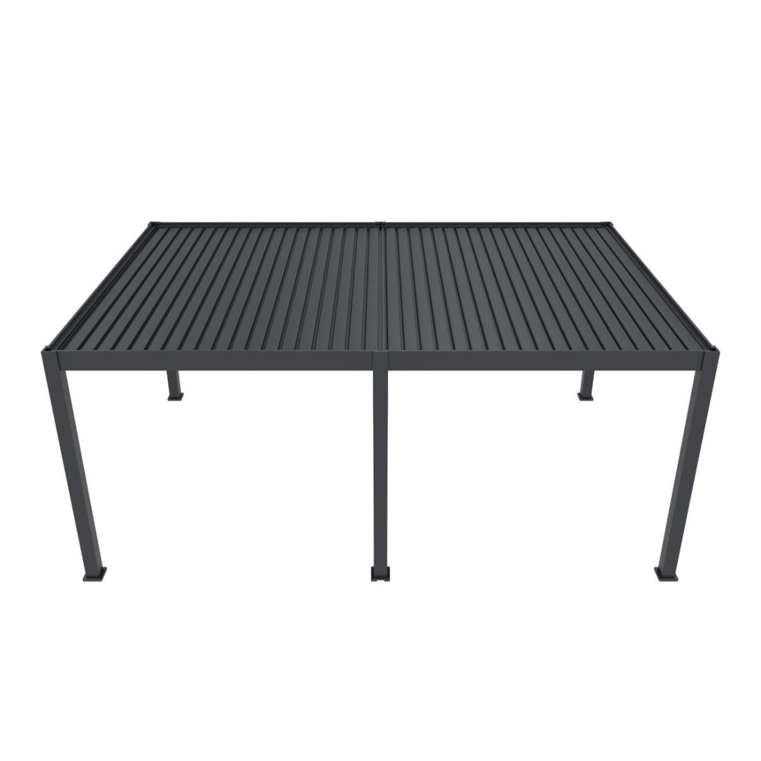 Pergola elektryczna tarasowa DELUE PRO AUTOMATIC 4x6 z oświetleniem LED Antracyt Gutroof widok z góry