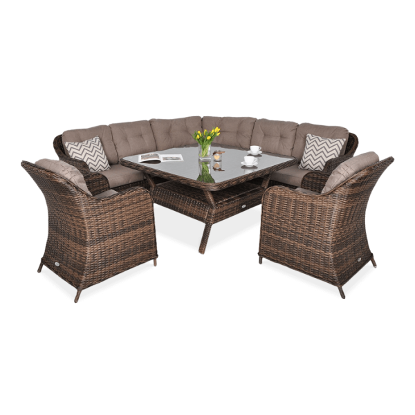 Narożnik z technorattanu SAVONA w kolorze brązowym