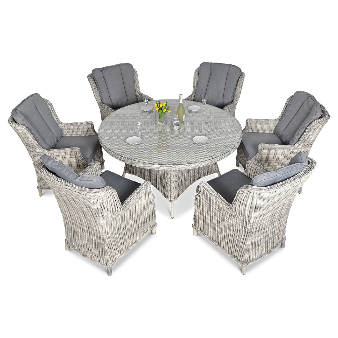 RAVENA 6+1 SET WHITE GREY