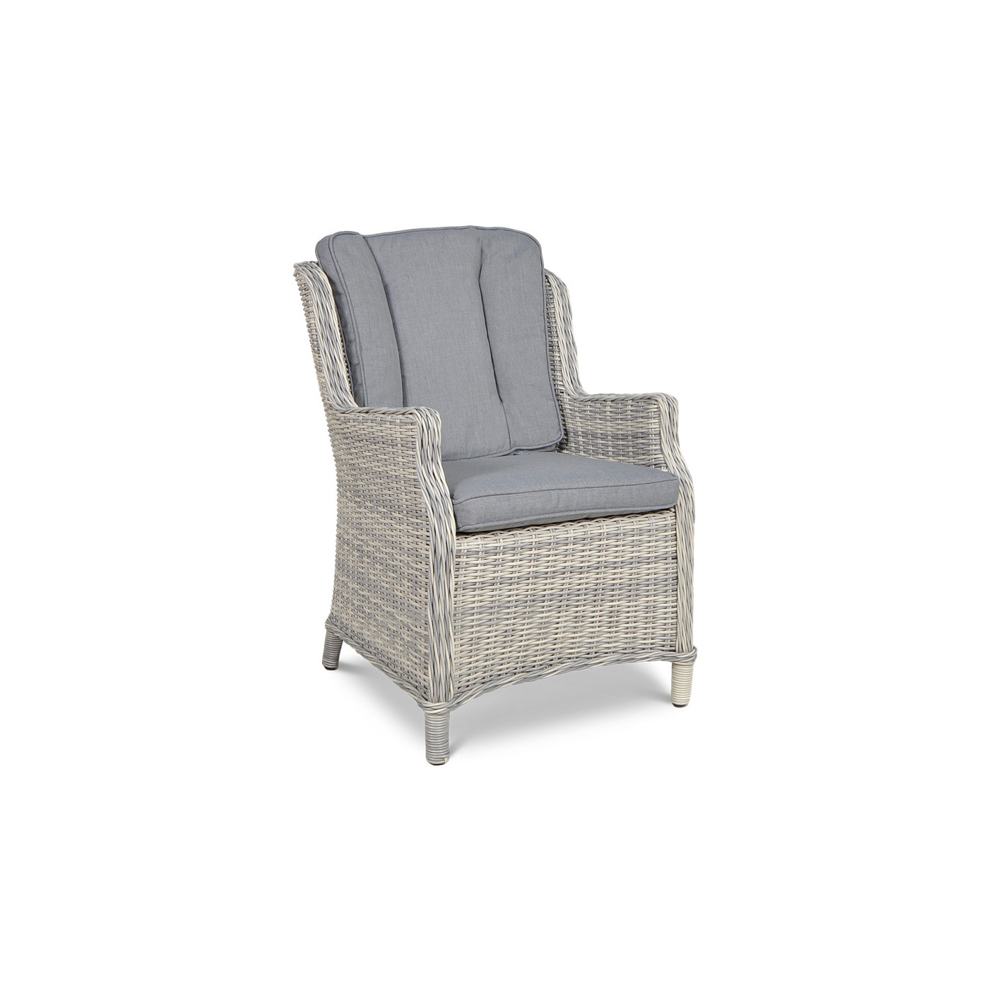 Duży i wygodny fotel ogrodowy z zestawu RAVENA z grubymi poduszkami 