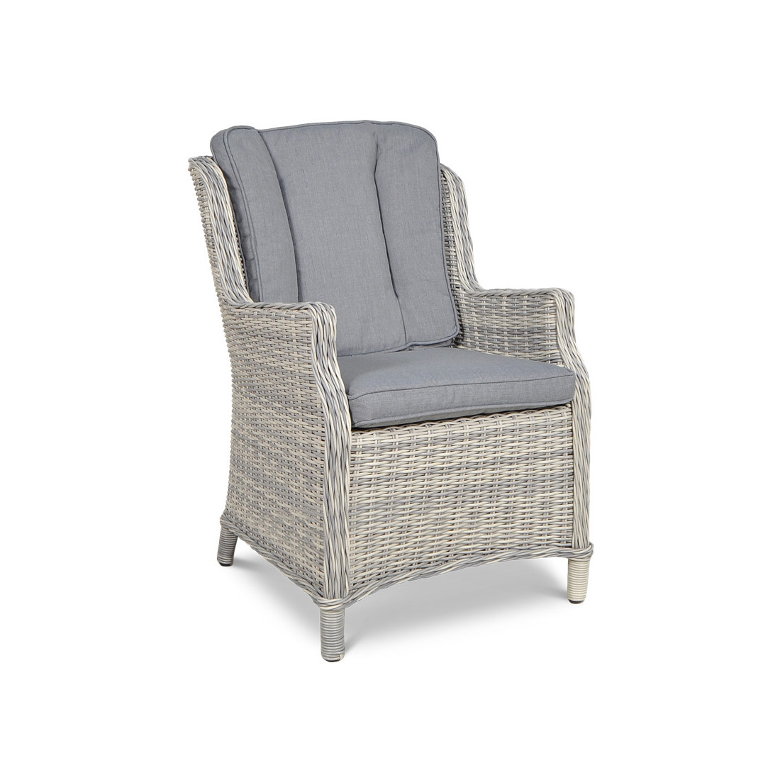 Duży i wygodny fotel ogrodowy z zestawu RAVENA z grubymi poduszkami 