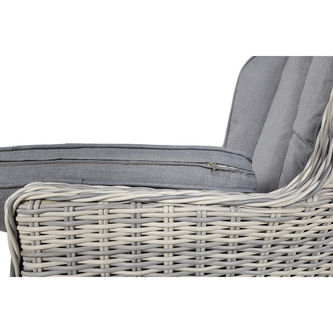 Zestaw mebli ogrodowych z technorattanu Ravena White Grey