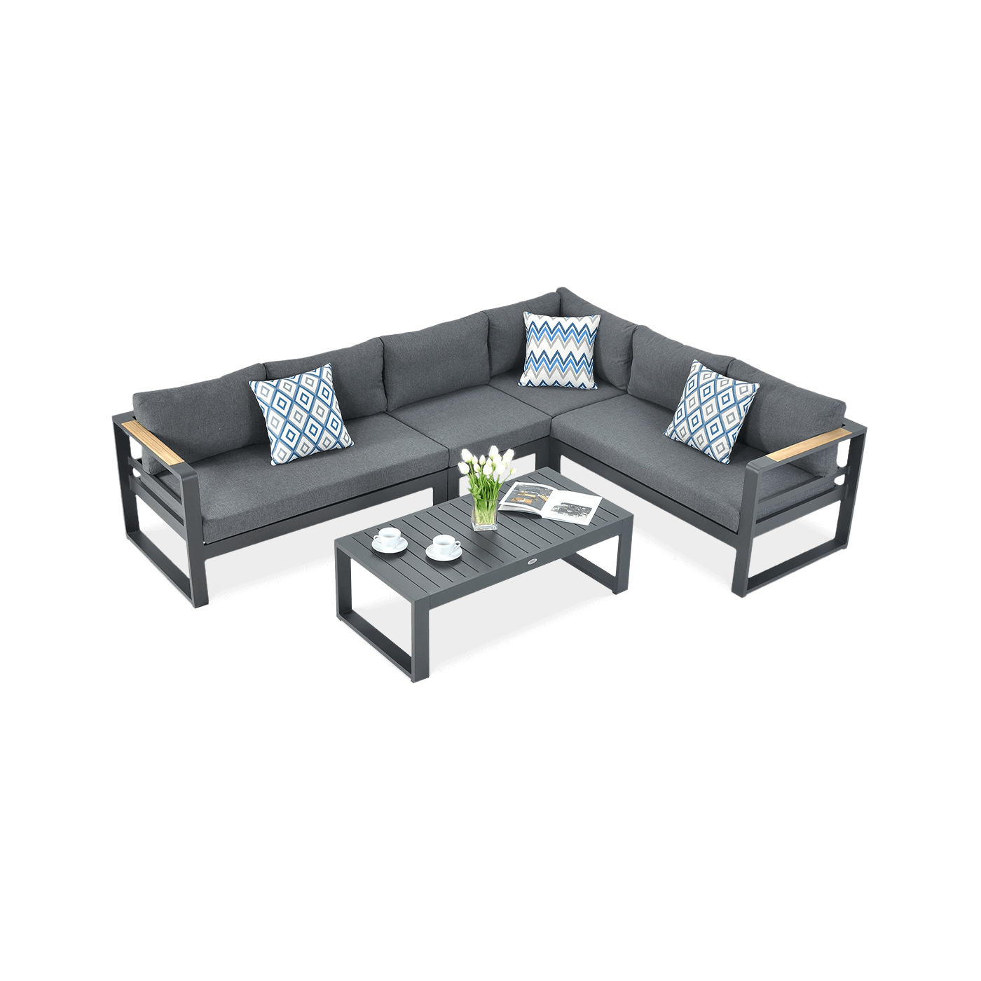 Narożnik idealny do wypoczynku PANAMA w kolorze czarnym