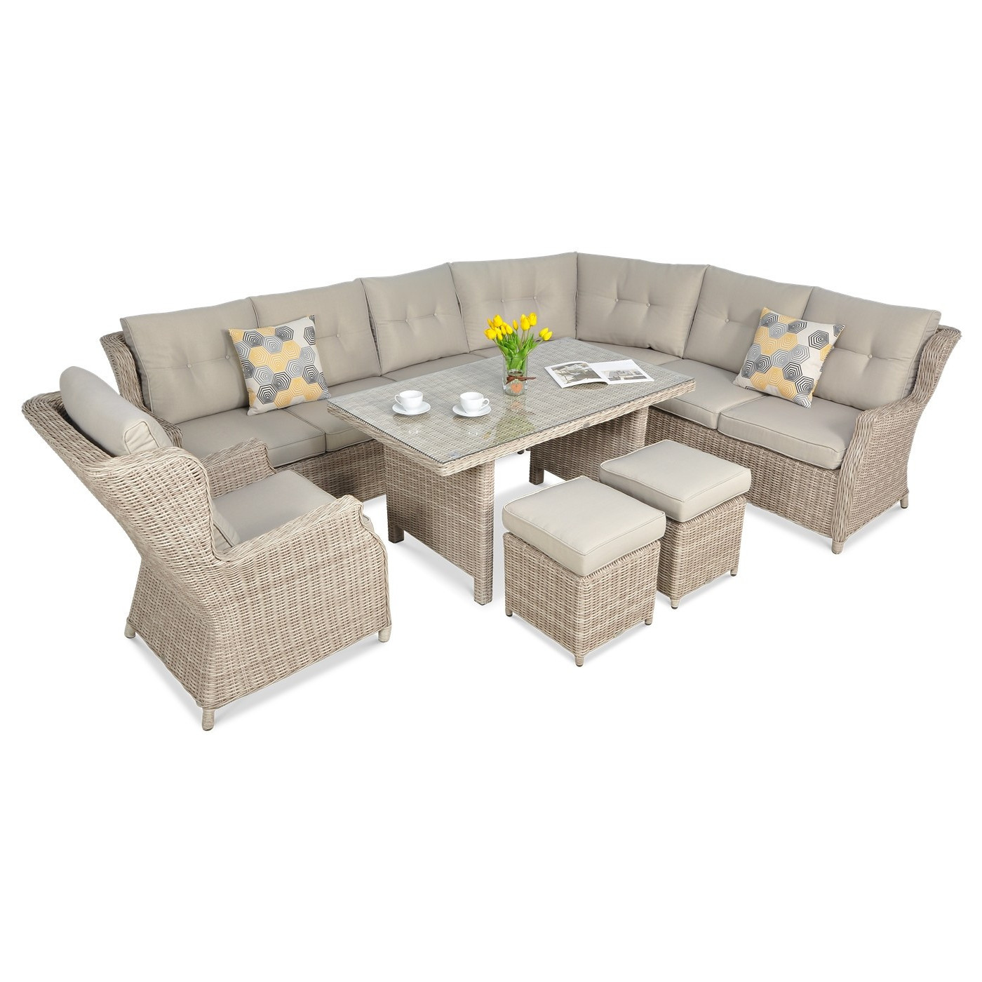 TRIVENTO DINING CORNER SOFA LIGHT BEIGE