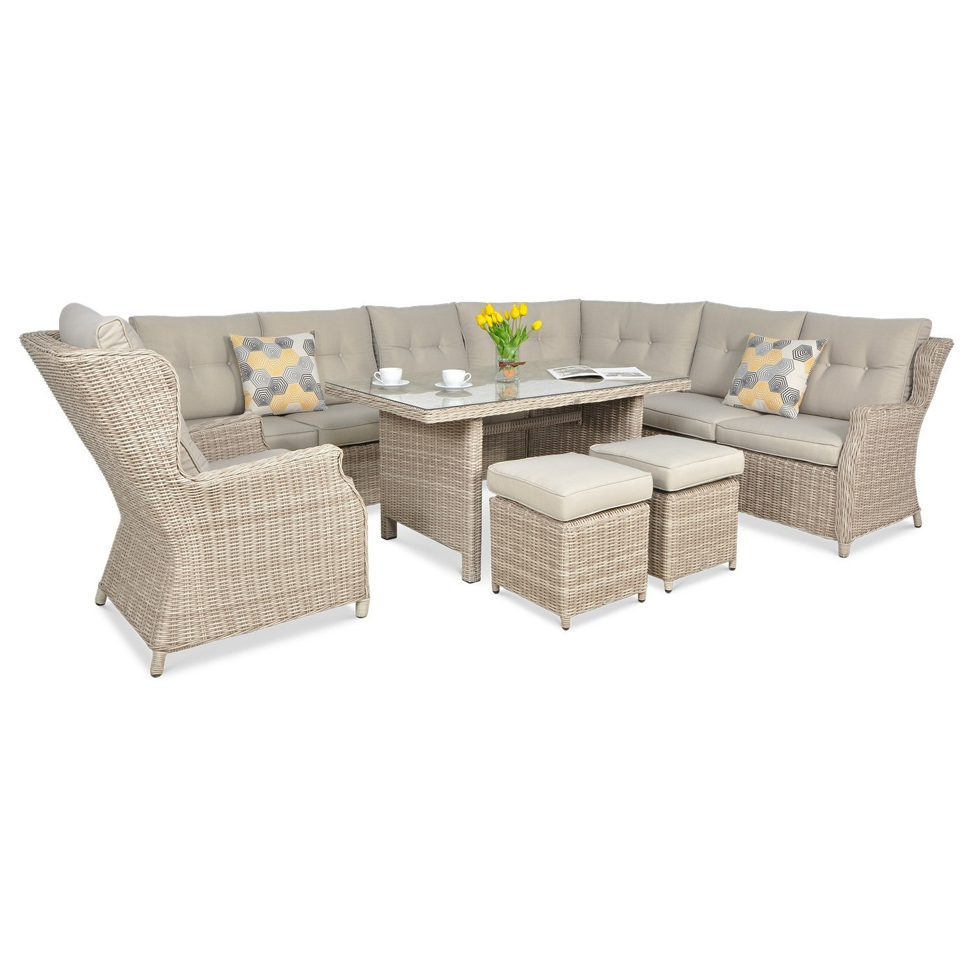 TRIVENTO DINING CORNER SOFA LIGHT BEIGE