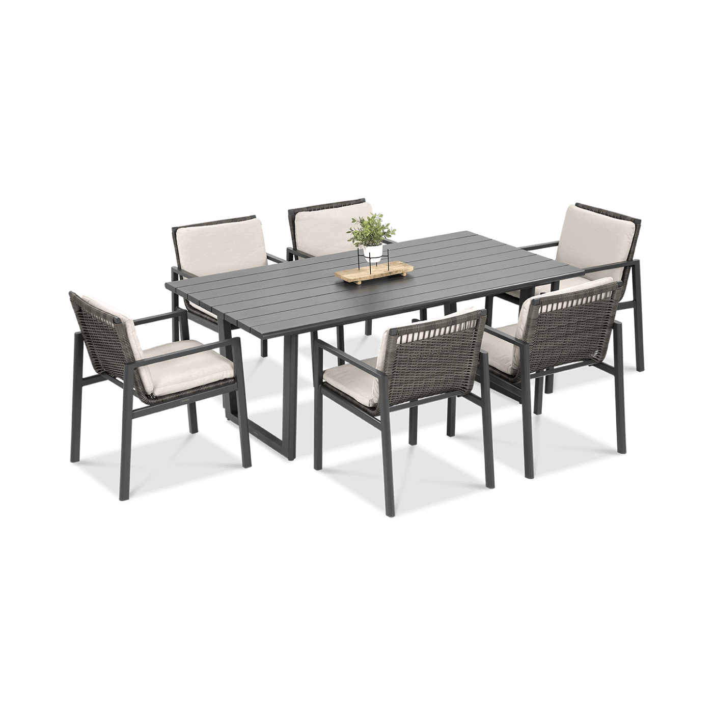 Zestaw jadalniany do ogrodu LOTUS dining w kolorze ciemno szarym