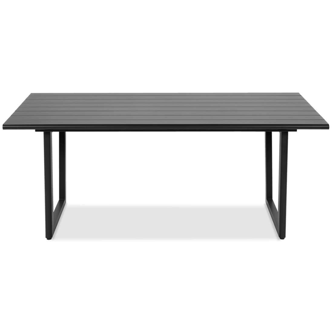 Duży, ciemno szary stół jadalniany aluminiowy z zestawu LOTUS dining