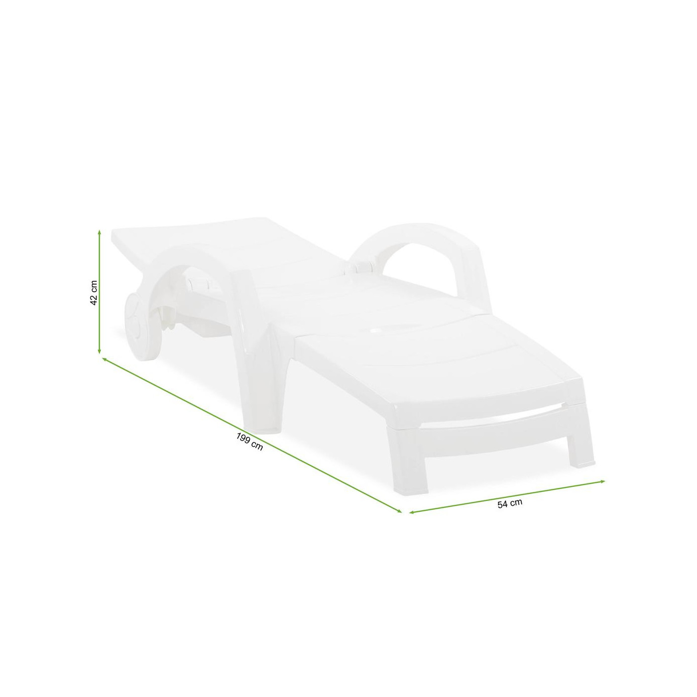 Wymiary leżaka OCEAN white 