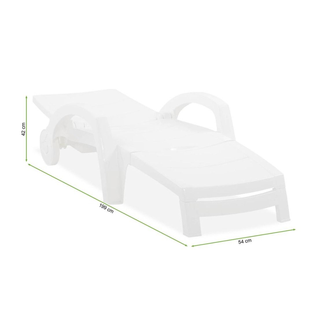 Wymiary leżaka OCEAN white 