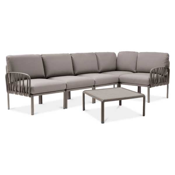KOMODO 5 CORNER SOFA TORTORA GRIGIO + TORTORA TABLE