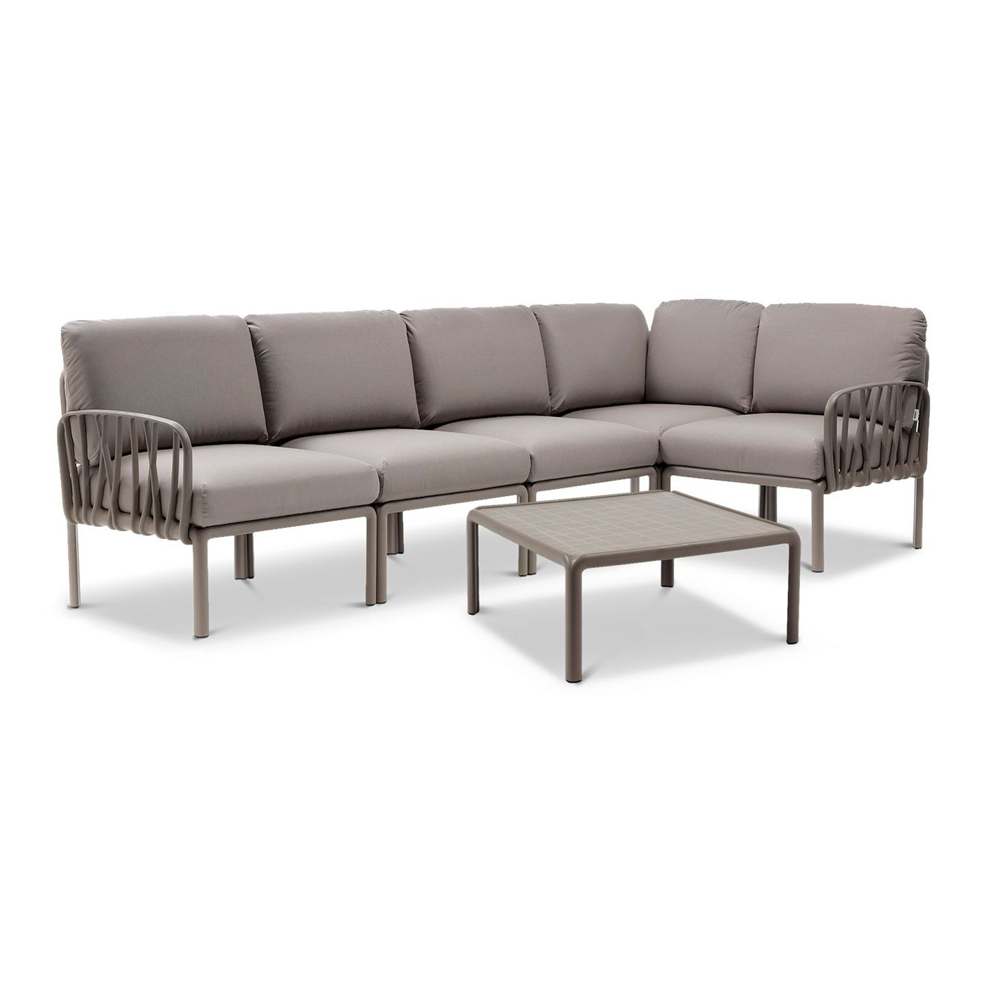 KOMODO 5 CORNER SOFA TORTORA GRIGIO + TORTORA TABLE
