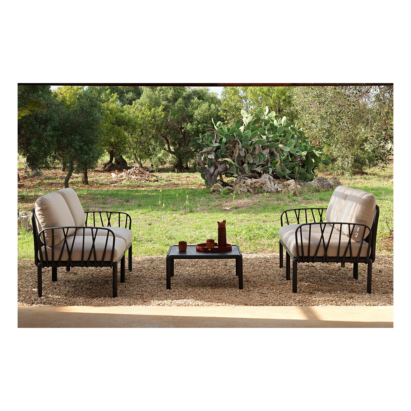 KOMODO 5 CORNER SOFA TORTORA GRIGIO + TORTORA TABLE