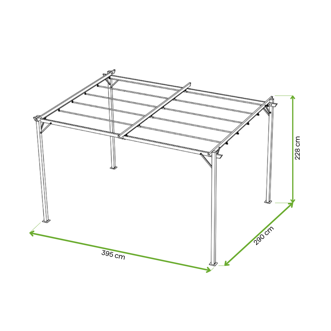 Wymiary pergoli 3x4m
