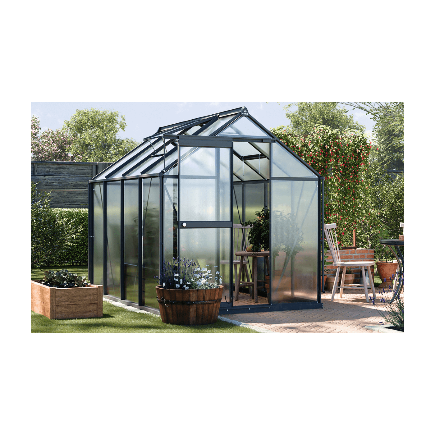 Czarna poliwęglanowa szklarnia "slide in" producenta cultivo