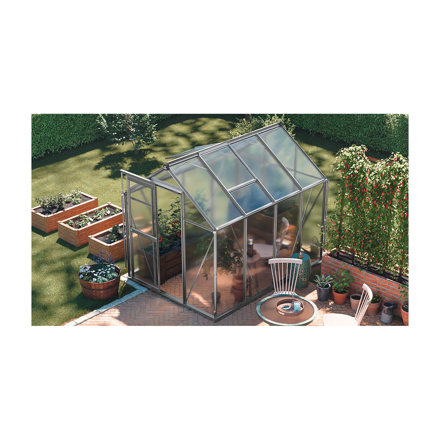 srebrna szklarnia na warzywa "slide in" od producenta cultivo