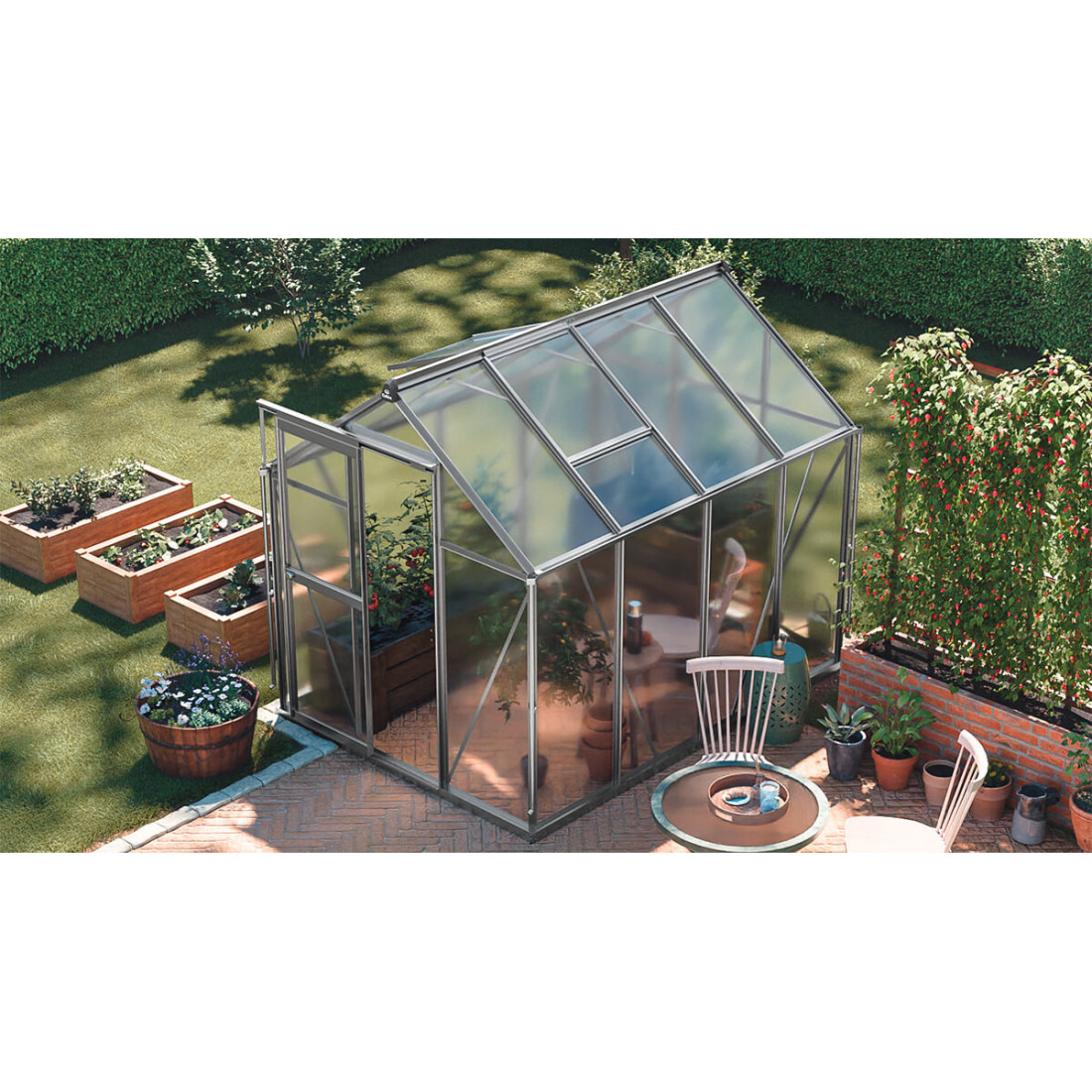 srebrna szklarnia na warzywa "slide in" od producenta cultivo