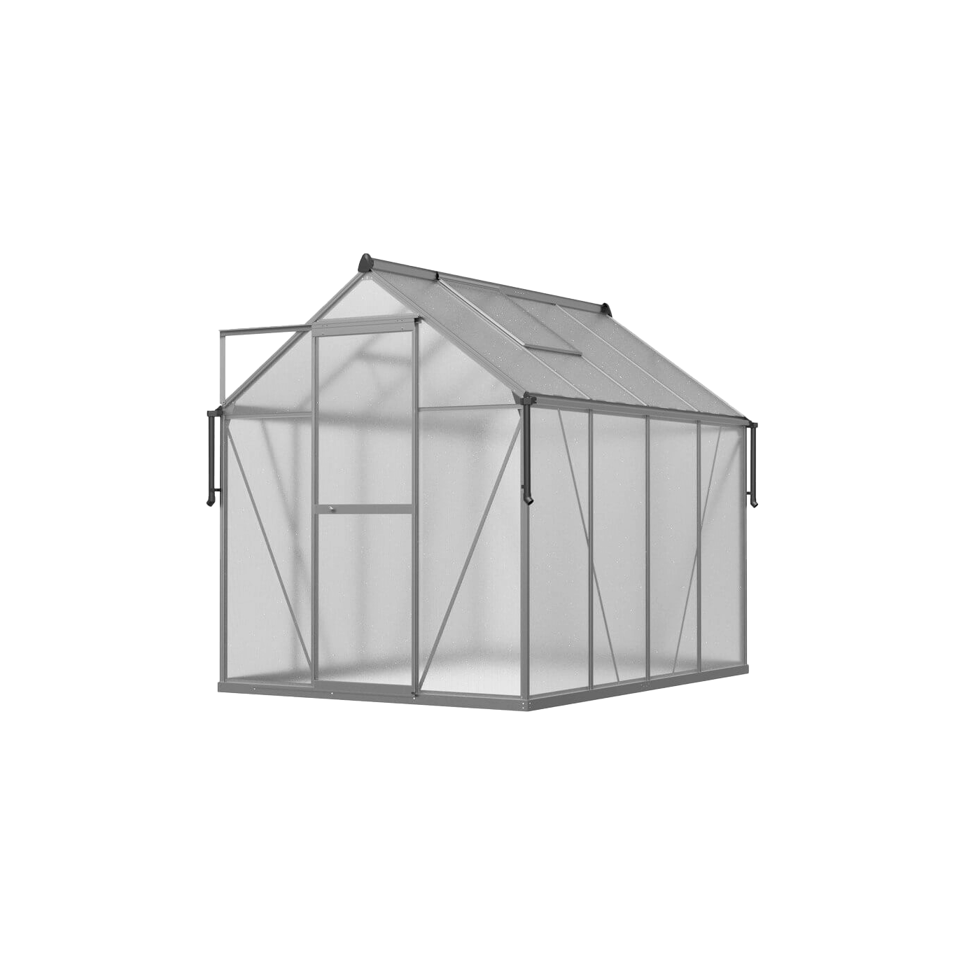 szara szklarnia poliwęglanowa na uprawy "slide in" 