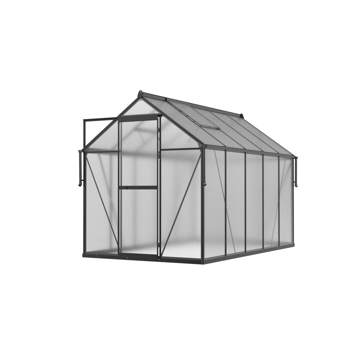 czarna szklarnia poliwęglanowa "slide in" w aranżacji 