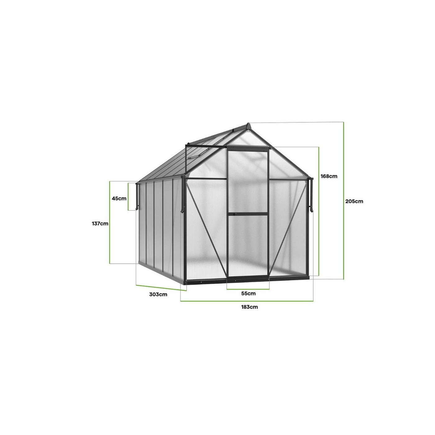 zbliżenie na element rynny odprowadzającej wodę w szklarni