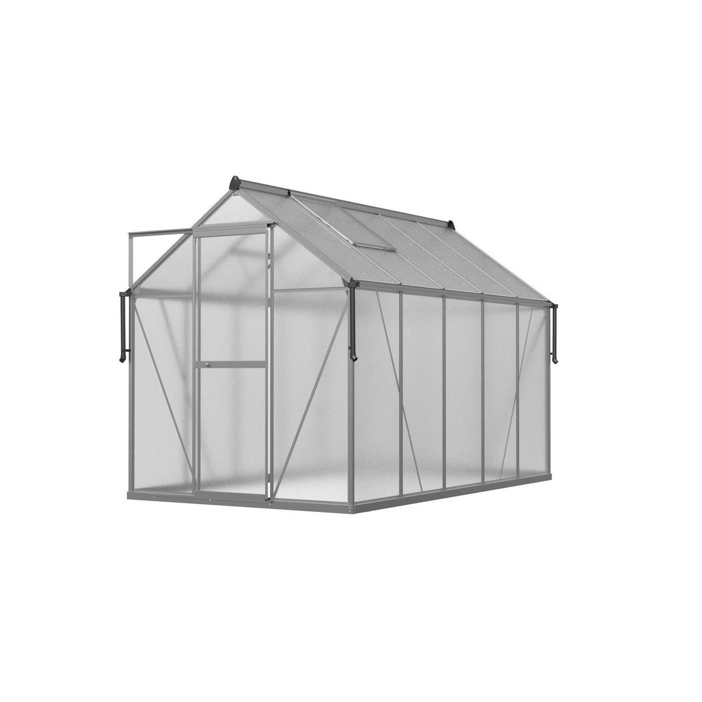 srebrna szklarnia na pomidory "slide in" w aranżacji