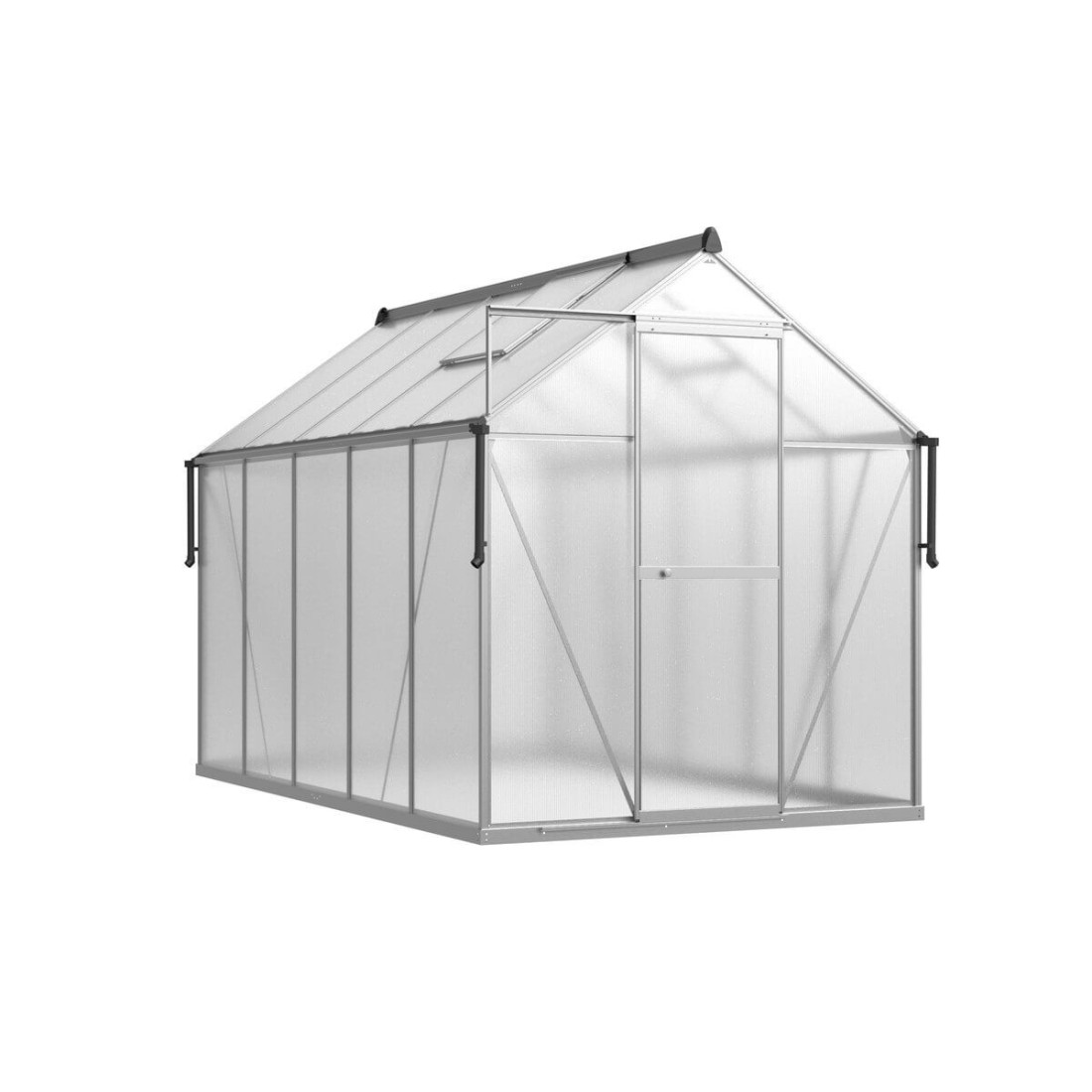 bok szarej szklarni z poliwęglanu "slide in"