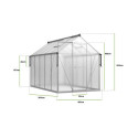 POLYCARBONATE GREENHOUSE 183x303 SILVER NEW
