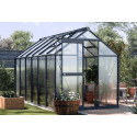 Aranżacja czarnej szklarni z poliwęglanu "slide in" w rozmiarze 183x361
