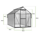POLYCARBONATE GREENHOUSE 183x361 BLACK NEW