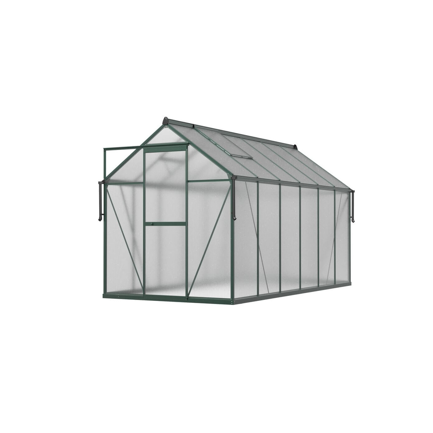 ciemno zielona szklarnia na rozsady z poliwęglanu