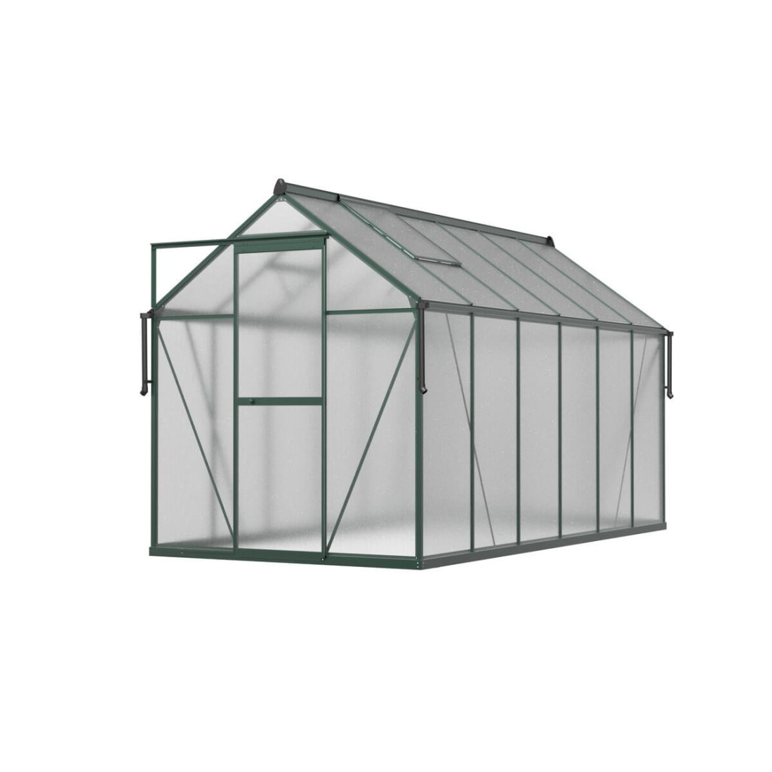 ciemno zielona szklarnia na rozsady z poliwęglanu