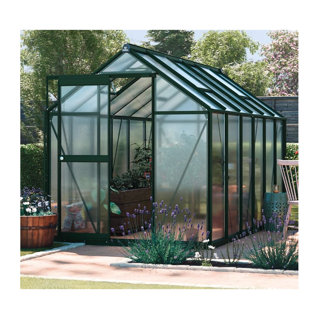 POLYCARBONATE GREENHOUSE 183x361 DARK GREEN NEW