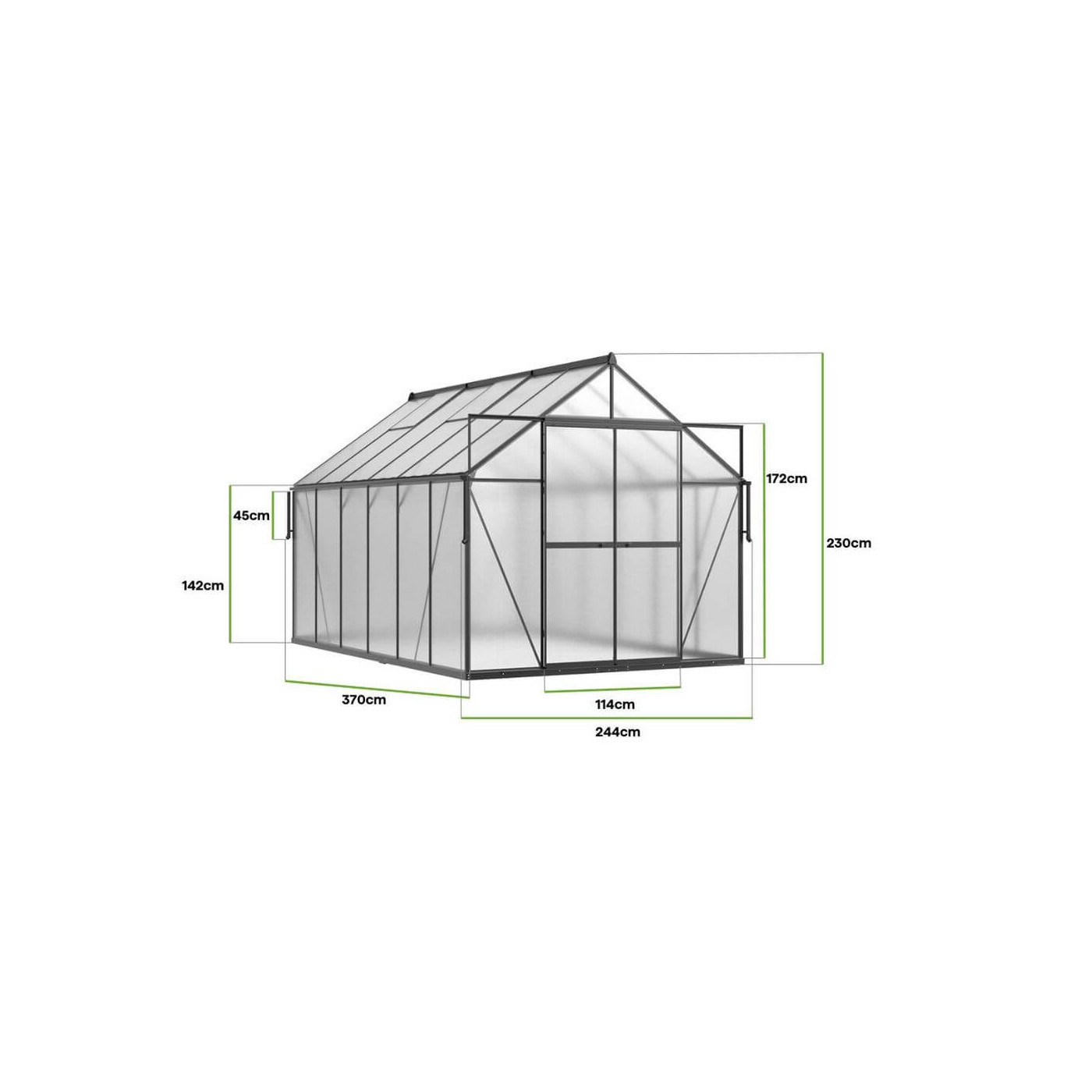 Wymiary podstawy szklarni z poliwęglanu