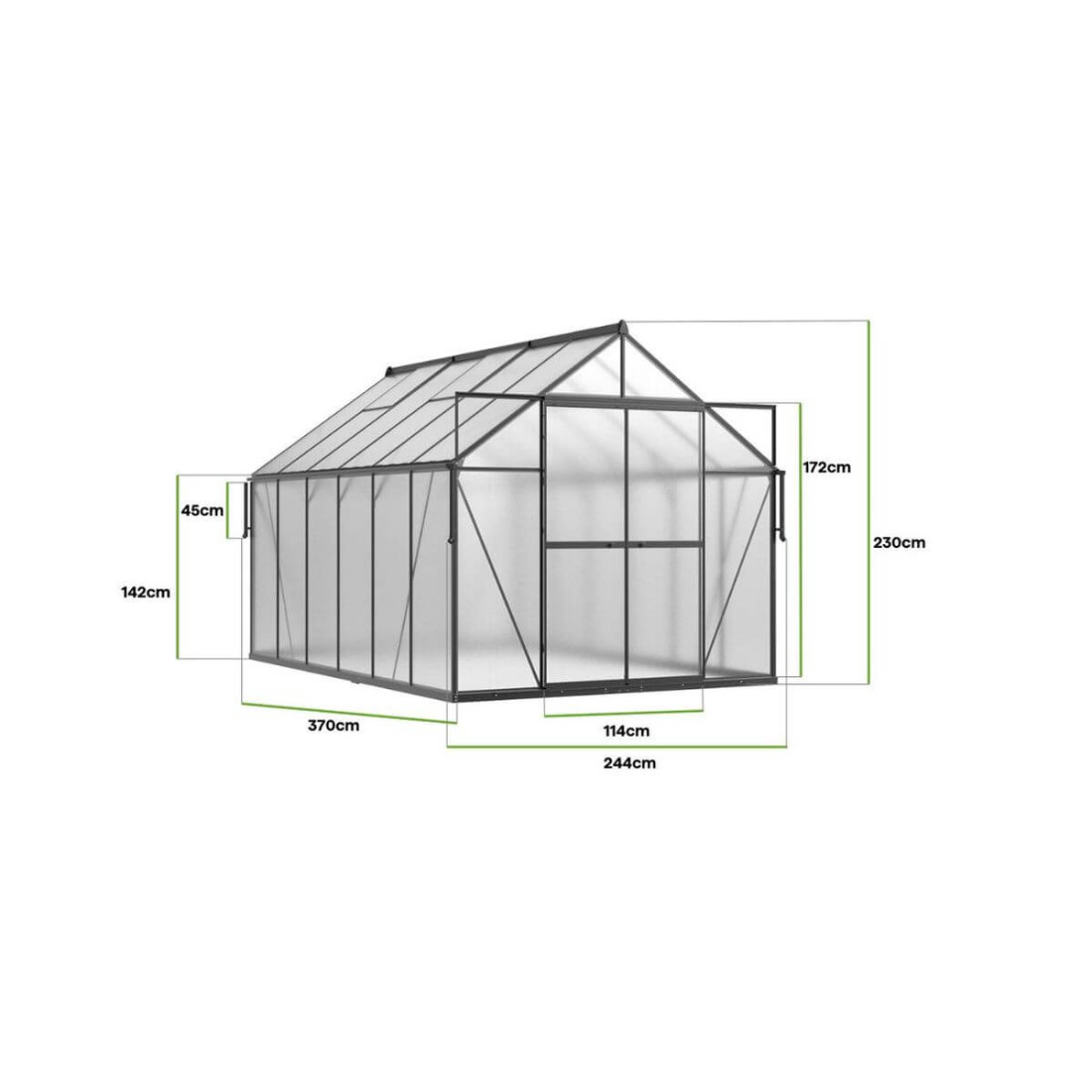 Wymiary podstawy szklarni z poliwęglanu