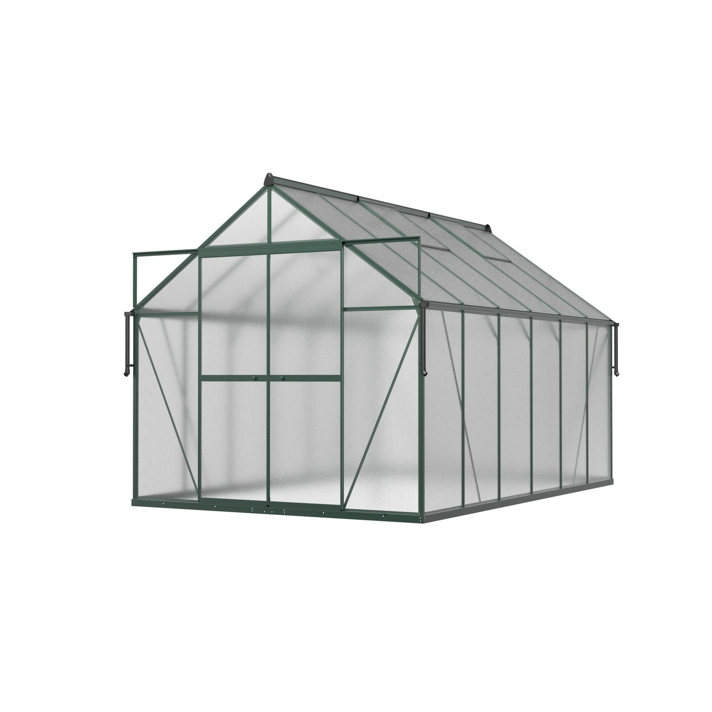 aranżacja zielonej szklarni na pomidory na ogrodzie