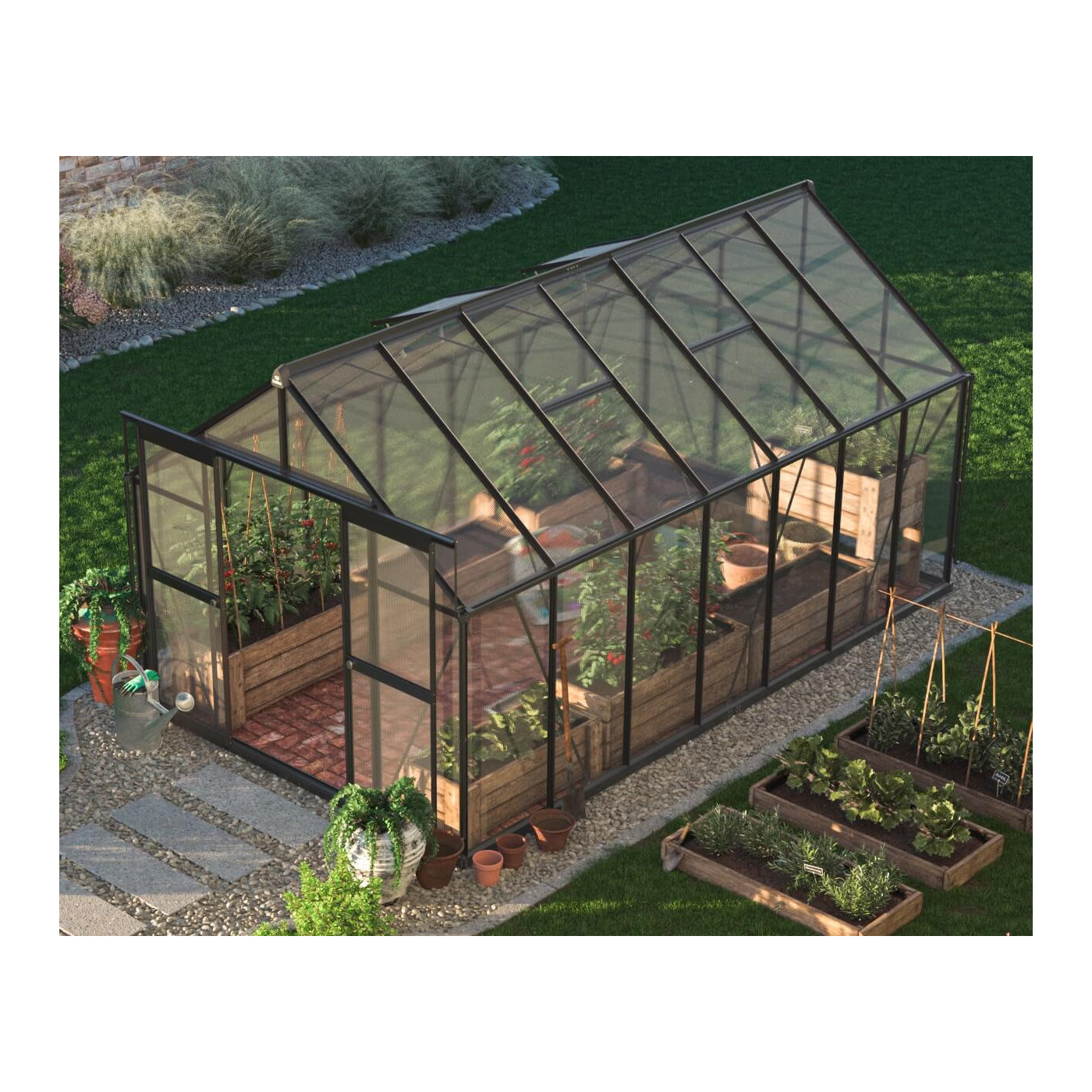 wymiary szklarni z poliwęglanu "slide in"