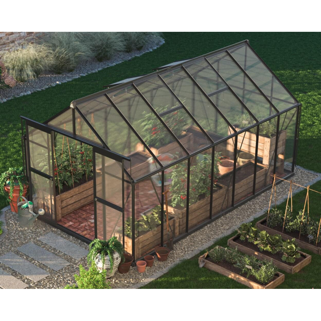 wymiary szklarni z poliwęglanu "slide in"