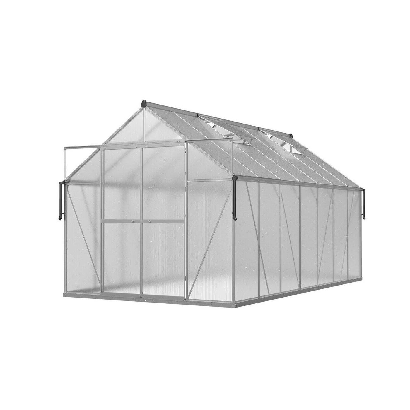 aranżacja przy domu jednorodzinnym szklarni poliwęglanowej na rozsady