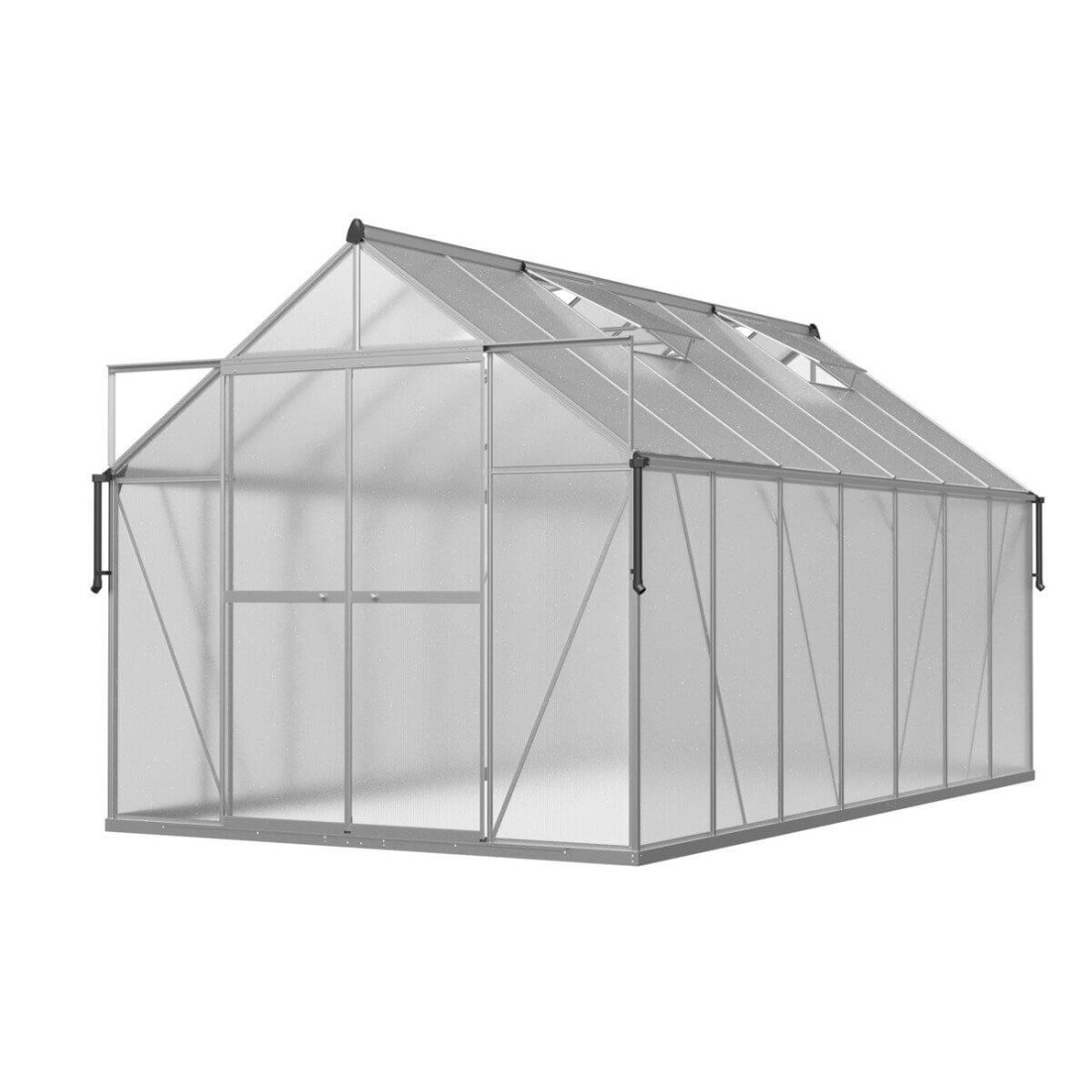 aranżacja przy domu jednorodzinnym szklarni poliwęglanowej na rozsady