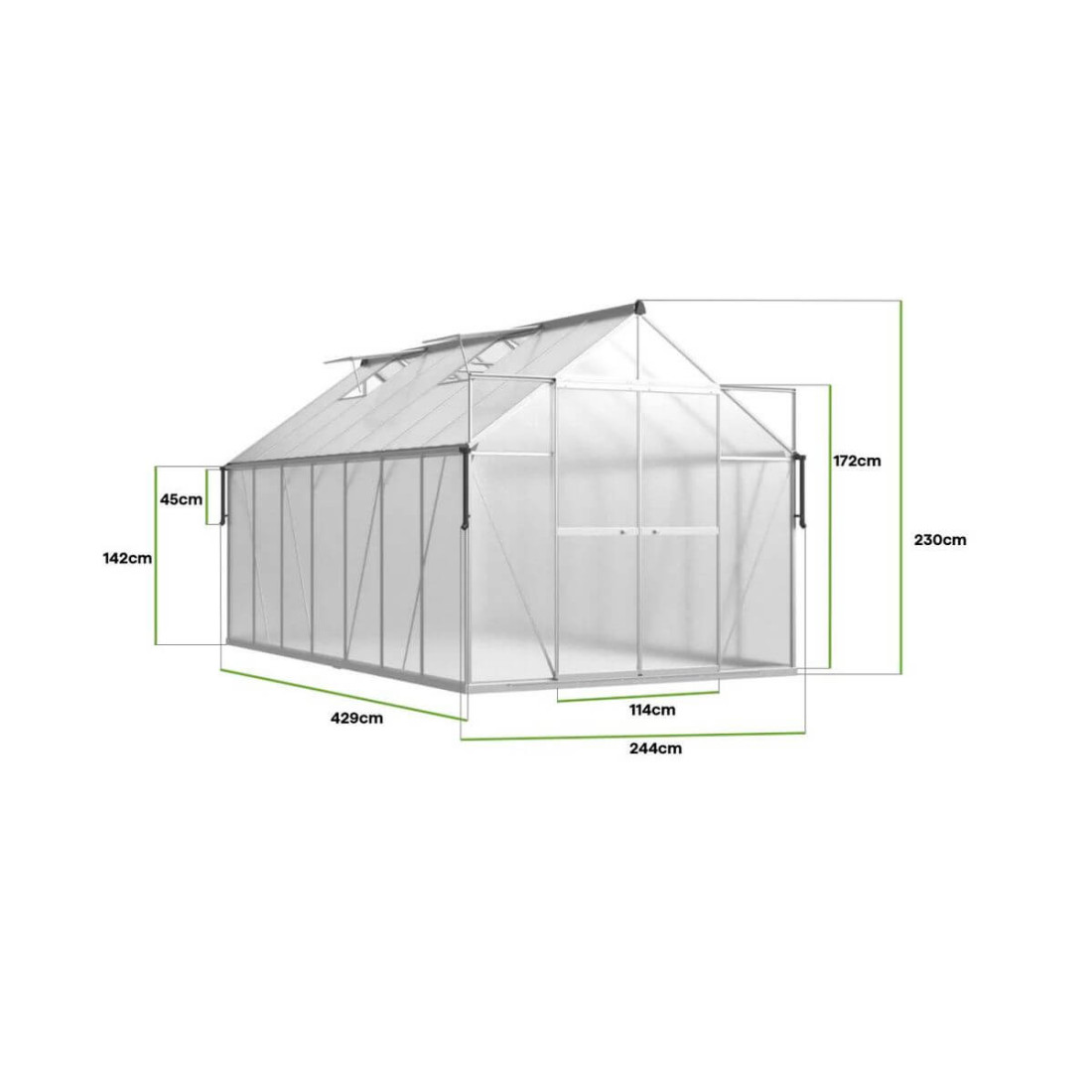 Wymiary podstawy szklarni z poliwęglanu