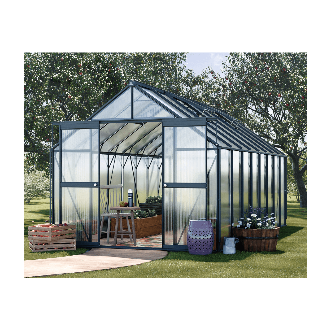 czarna szklarnia z poliwęglanu "slide in"