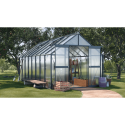 czarna szklarnia na uprawy "slide in" z drzwiami przesuwnymi i oknami wentylacyjnymi