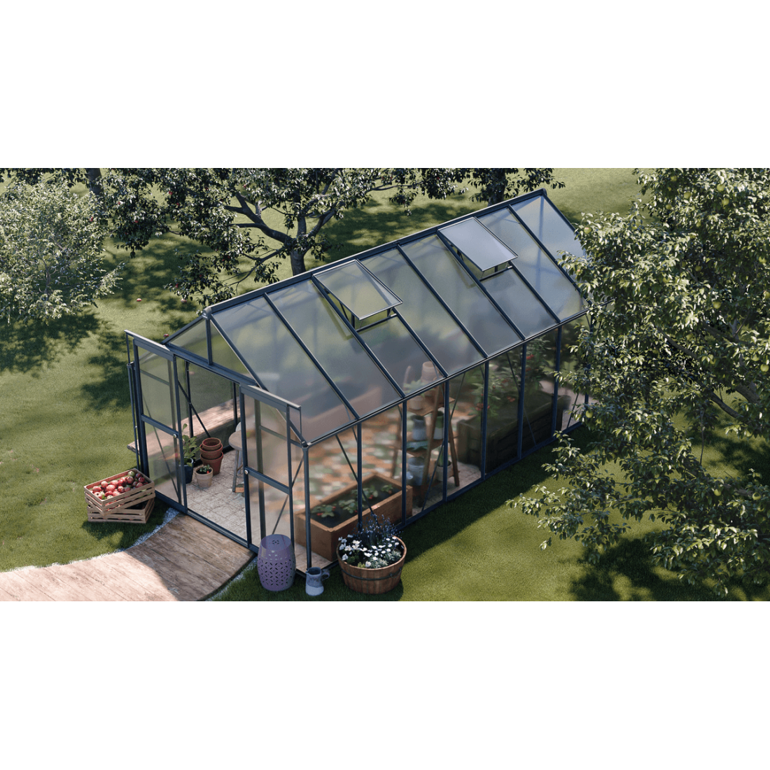 wymiary czarnej szklarni na uprawy