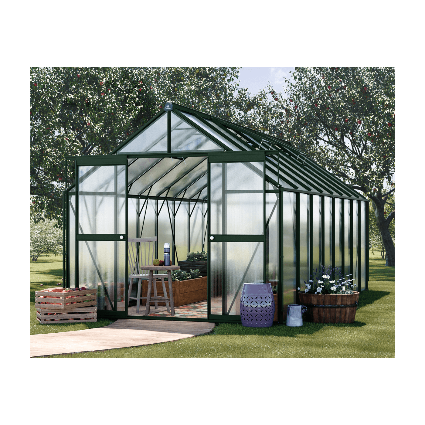 Szklarnia z poliwęglanu slide in w rozmiarze 244x490cm