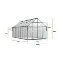 POLYCARBONATE GREENHOUSE 244x490 DARK GREEN NEW
