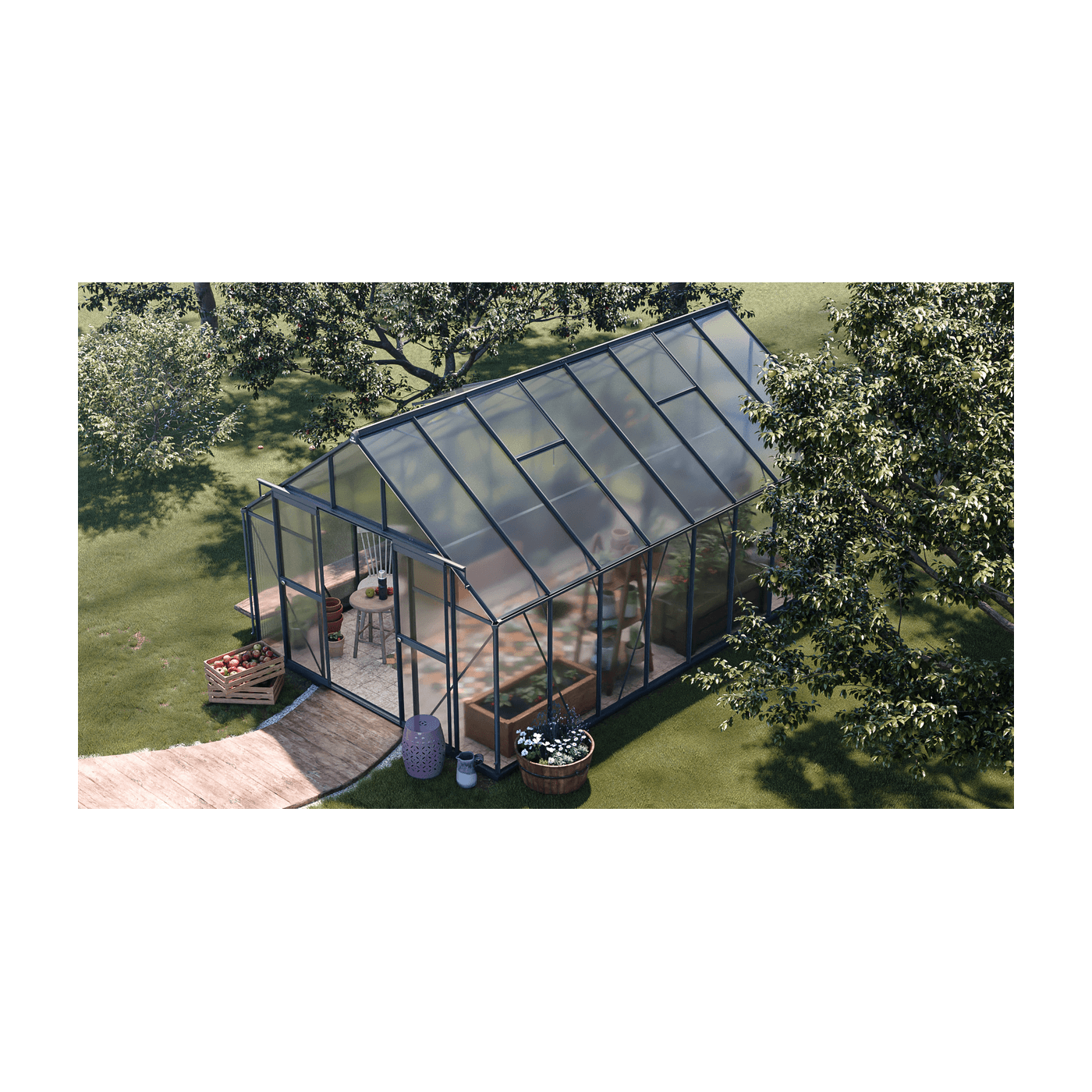 wymiary szklarni z poliwęglanu "slide in" 