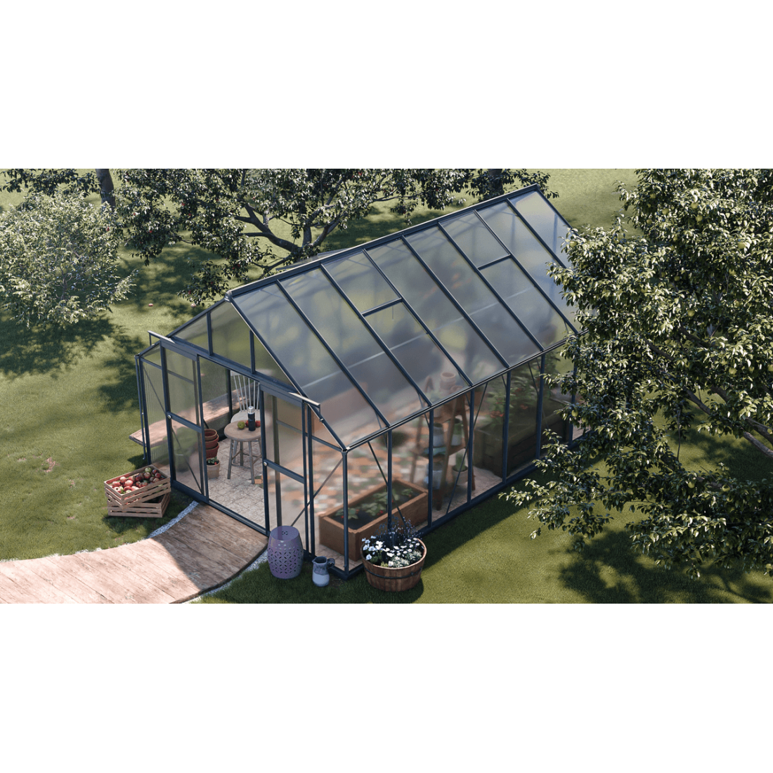 wymiary szklarni z poliwęglanu "slide in" 