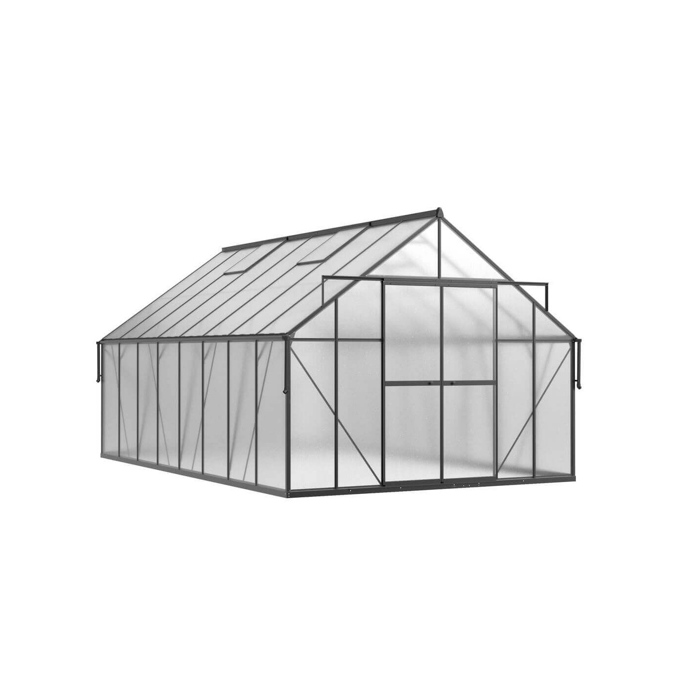 czarna szklarnia z poliwęglanu w aranżacji