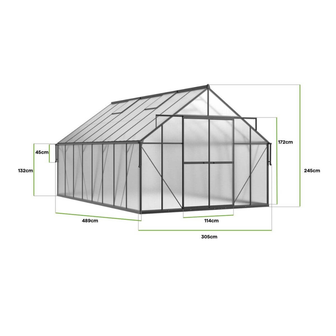 Wymiary podstawy szklarni z poliwęglanu
