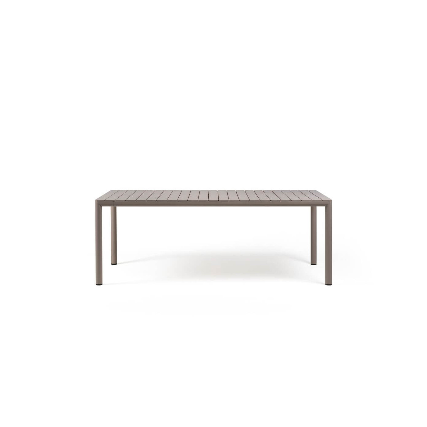 Złożony stół TEVERE 210 Tortora – przód mebla na białym tle