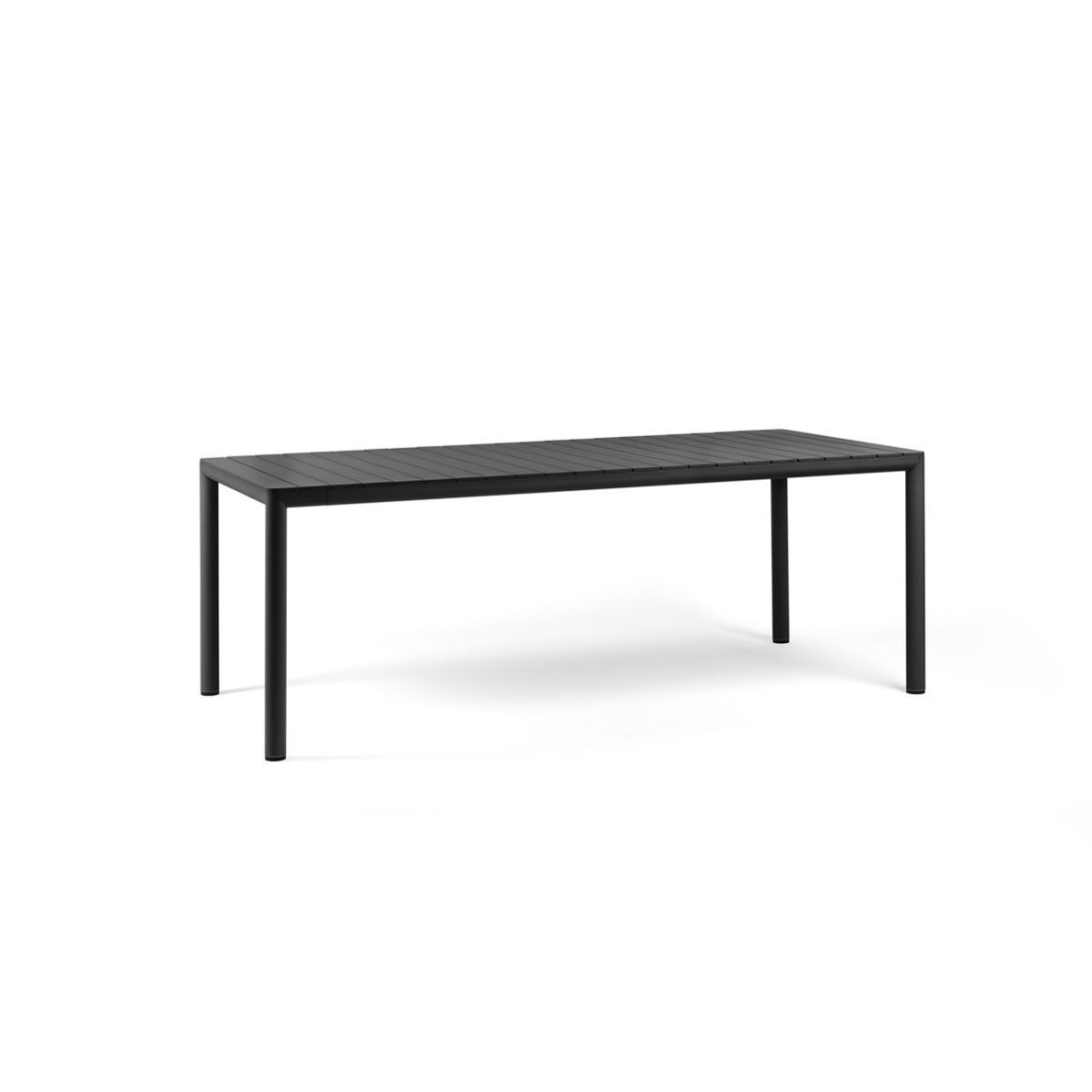 Stół ogrodowy Tevere 210 Antracite na białym tle, bok stołu